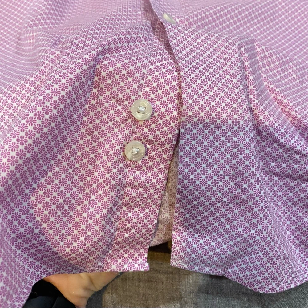 Bar III Slim Fit Stretch Pink Dress Shirt Size XL Neck: 17-17.5 Sleeves: 34-35 - Picture 11 of 11